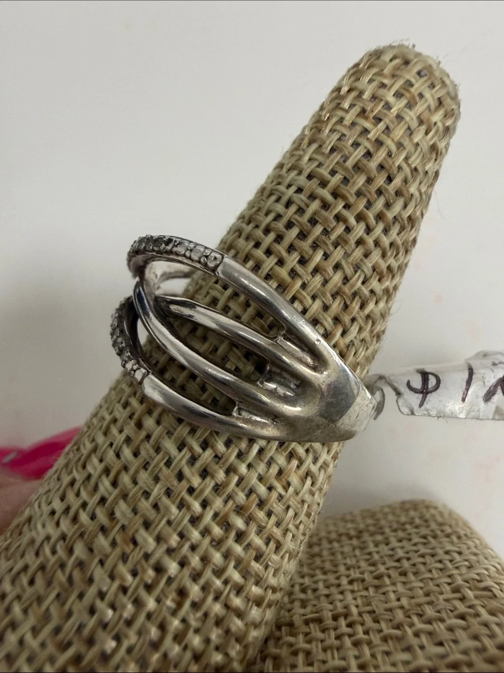 Sterling Silver Diamond  Ring  size 9